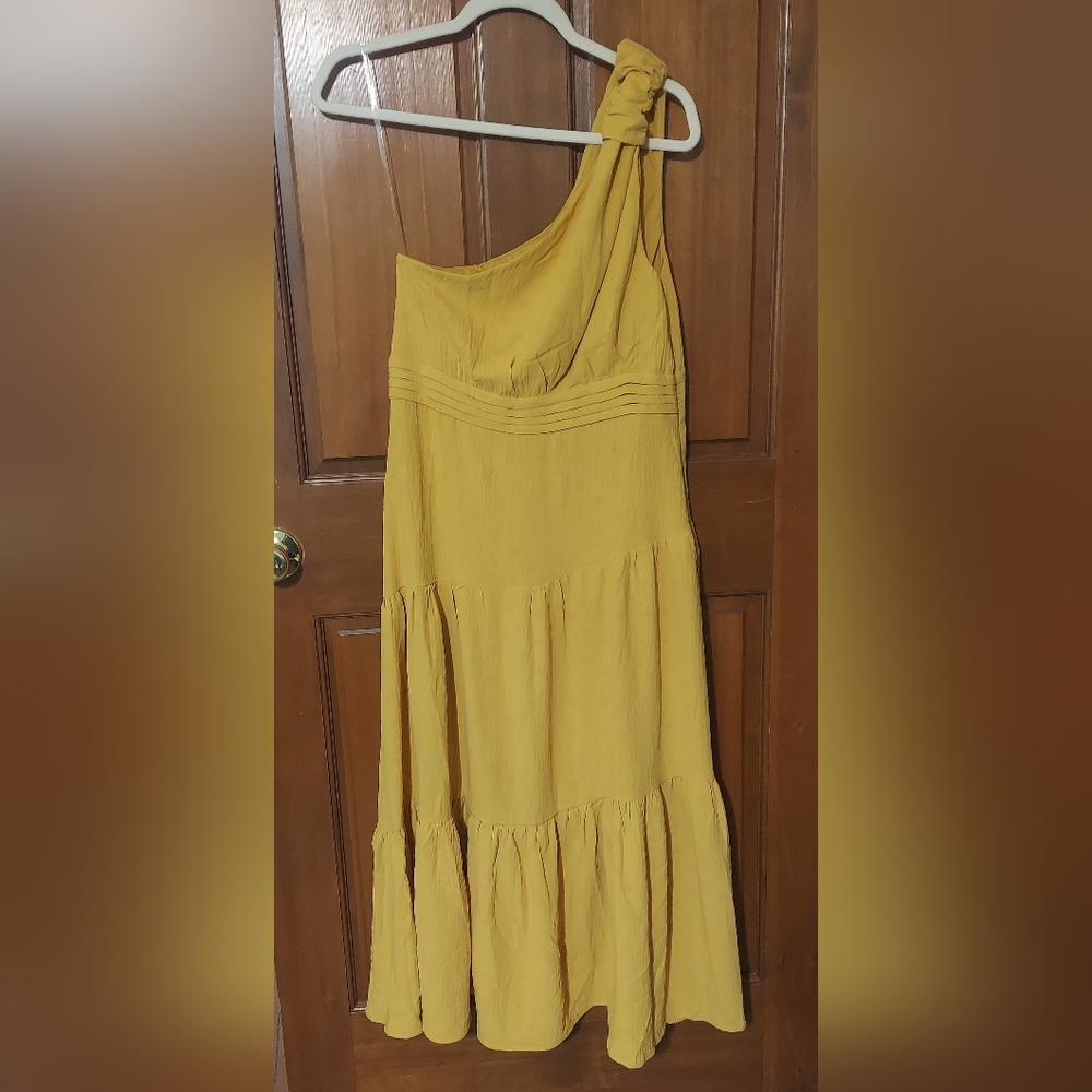 Entro Mustard One-Shoulder Dress
